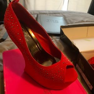 High Heel Blinged Out Wedge